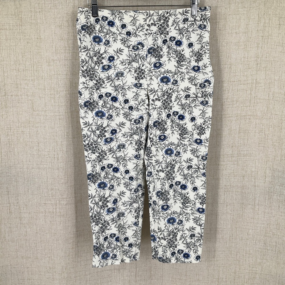 Talbots Chatham Ankle Pant Women‎ 8P Blue Botanical Preppy Coastal Travel Resort